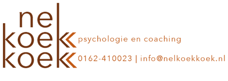 Logo van Nelkoekkoek Psychologie en Coaching, praktijk voor psychologische begeleiding in Oosterhout, met contactgegevens 0162-410023 en info@nelkoekkoek.nl .